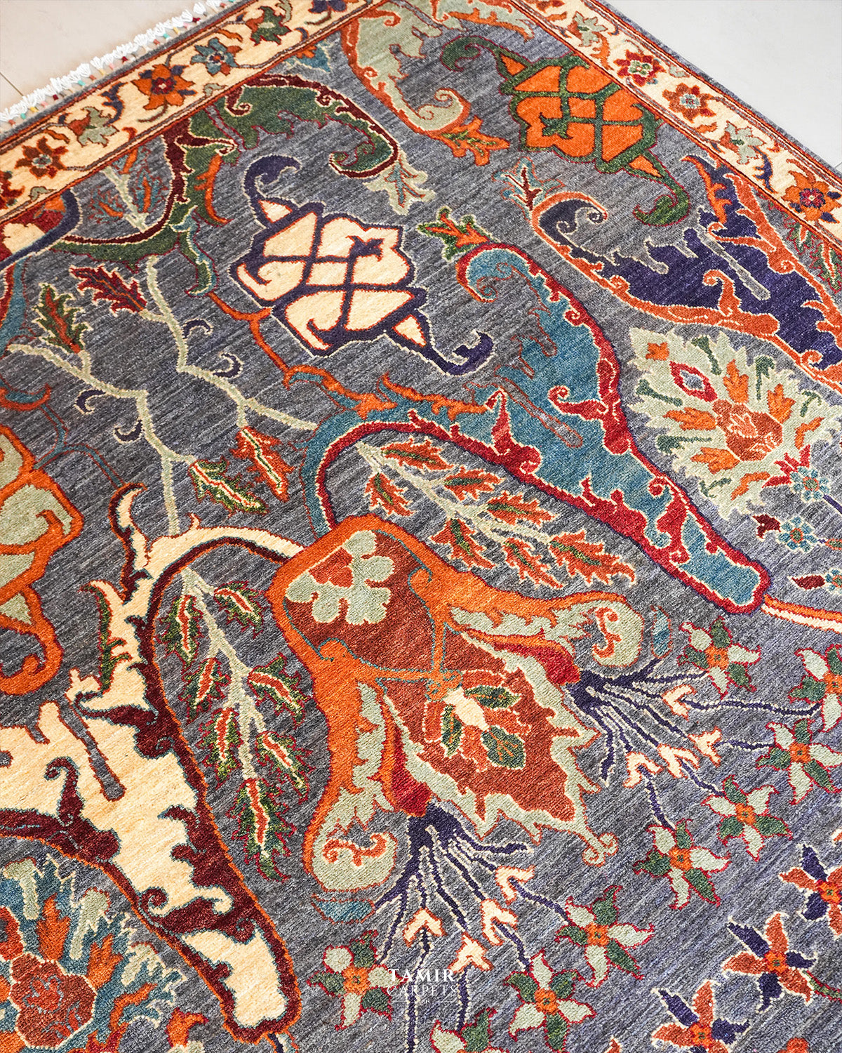 Bidjaar Afghan handmade vegetable-dyed organic handspun wool rug, 7x10 ft