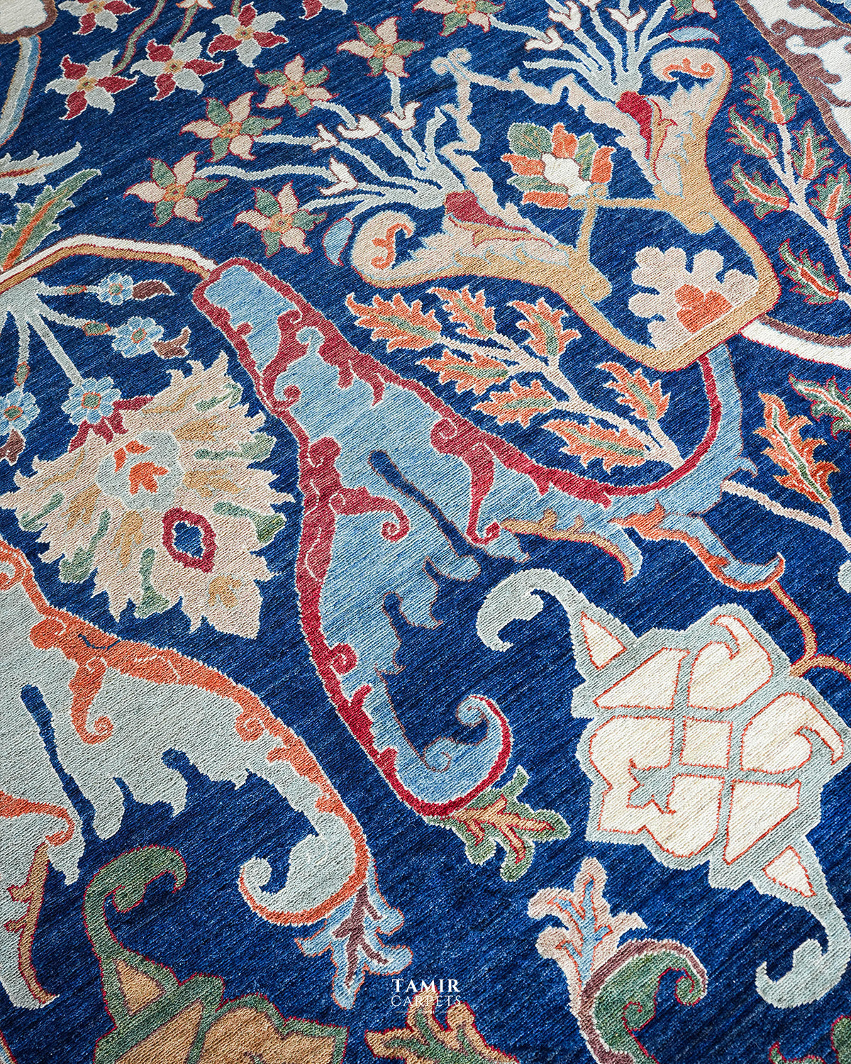 Bidjaar Afghan handmade vegetable-dyed organic handspun wool rug, 9x12 ft