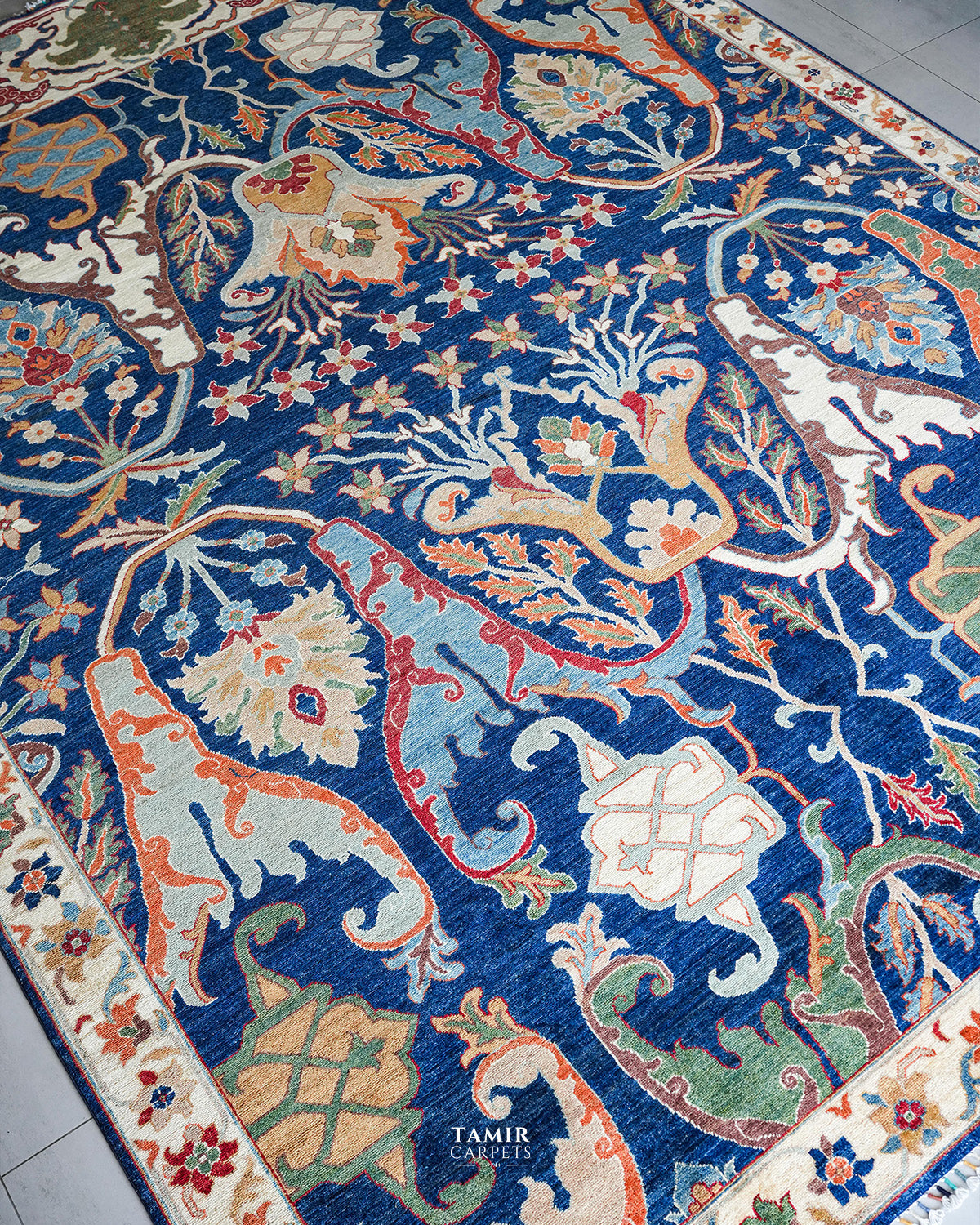 Bidjaar Afghan handmade vegetable-dyed organic handspun wool rug, 9x12 ft