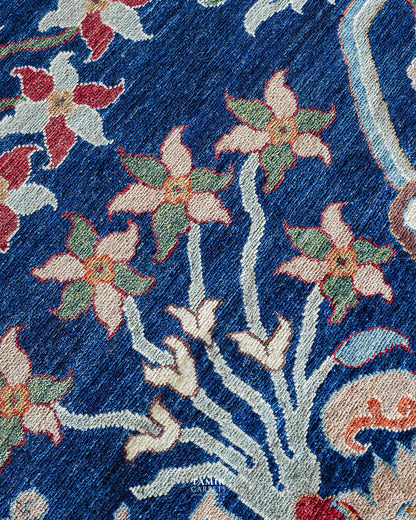 Bidjaar Afghan handmade vegetable-dyed organic handspun wool rug, 9x12 ft