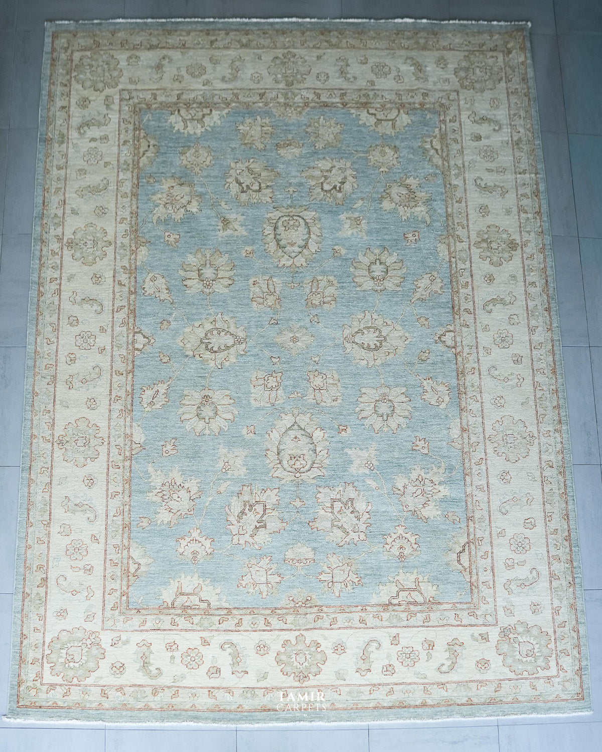 Chobi Afghani handmade organic handspun wool rug, 9x12 ft