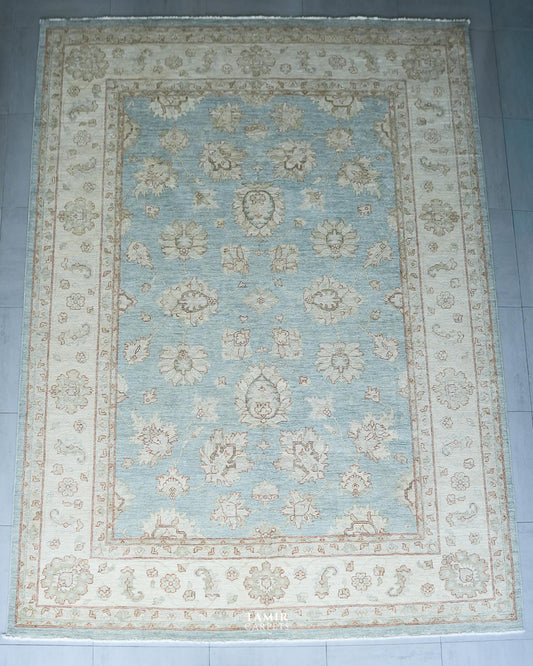 Chobi Afghani handmade organic handspun wool rug, 9x12 ft