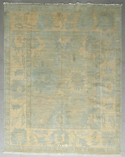 Chobi Afghan handmade organic handspun wool rug, 8x10 ft
