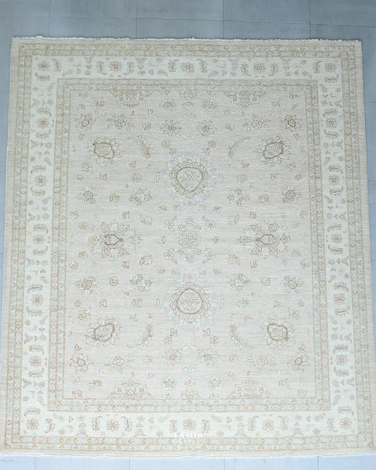 Chobi Afghani handmade organic handspun wool rug, 8x10 ft