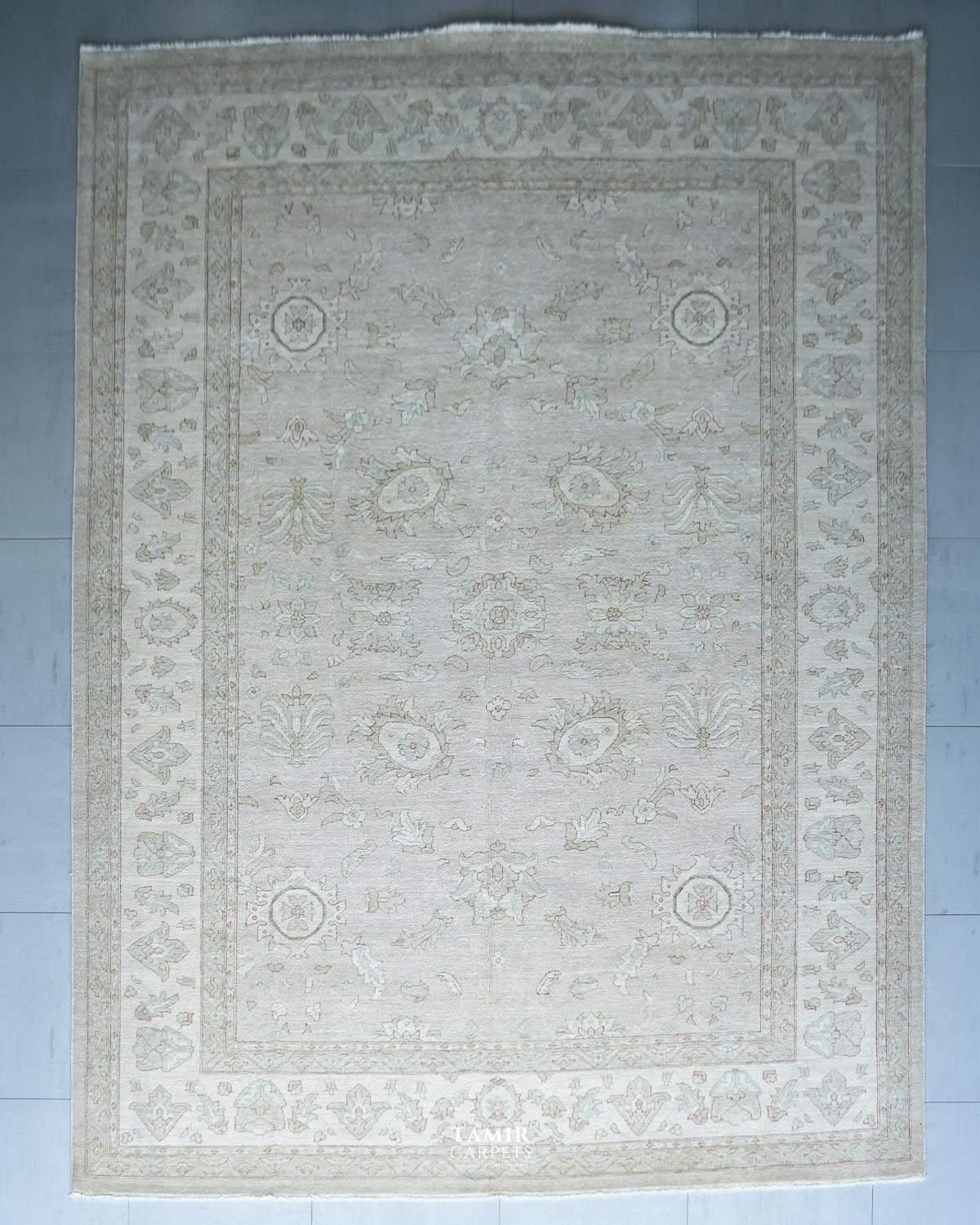 Chobi Afghani handmade organic handspun wool rug, 9x12 ft