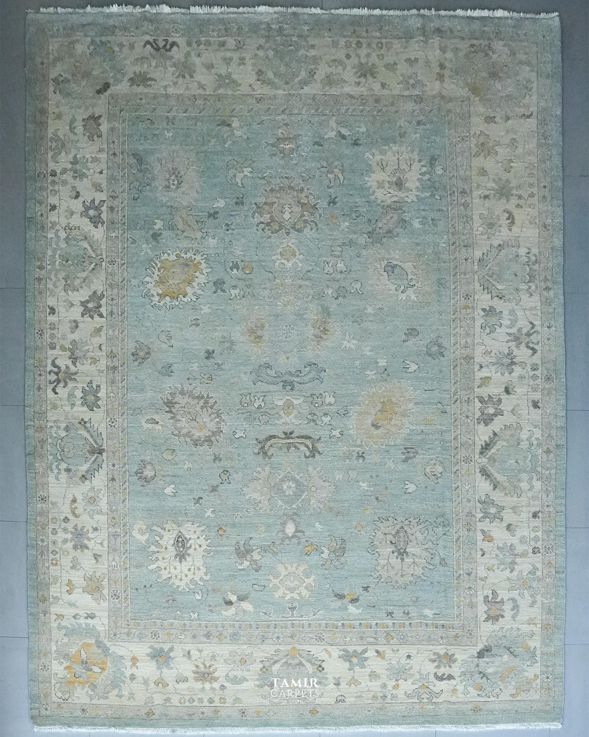 Oushak handmade wool rug, 9x12 ft, vegetable dyed