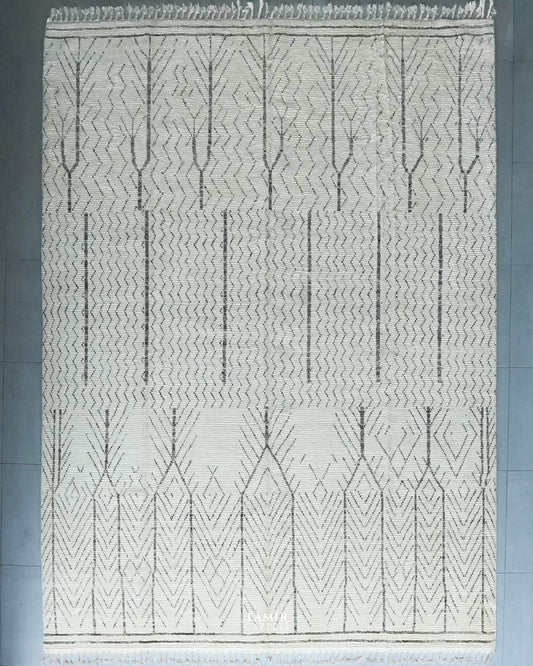 Moroccan Berber Pakistani handmade organic handspun wool rug, 9x12 ft