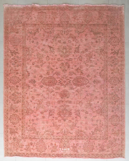 Overdyed Chobi Afghan handmade organic handspun wool rug, 8x10 ft