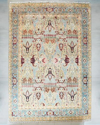Bidjaar Afghan handmade vegetable-dyed organic handspun wool rug, 10x14 ft