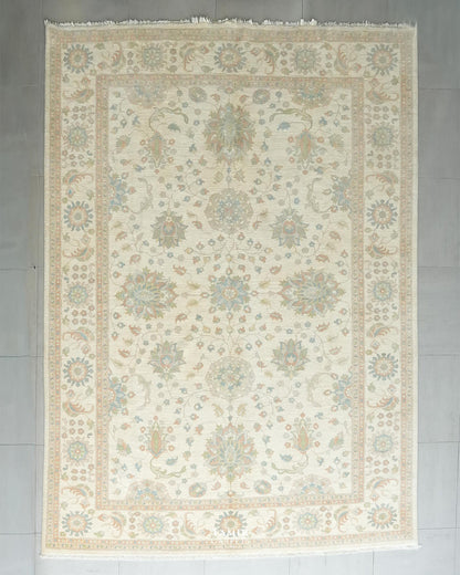 Chobi Afghan handmade organic handspun wool rug, 8x10 ft