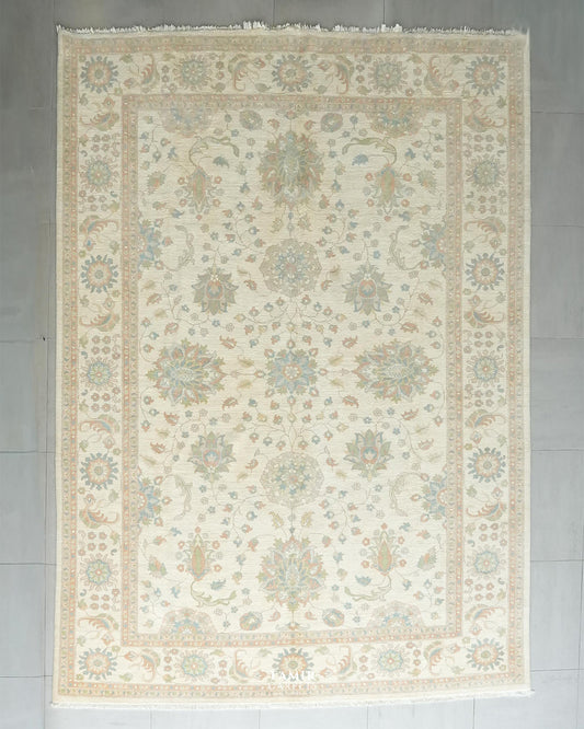Chobi Afghan handmade organic handspun wool rug, 8x10 ft