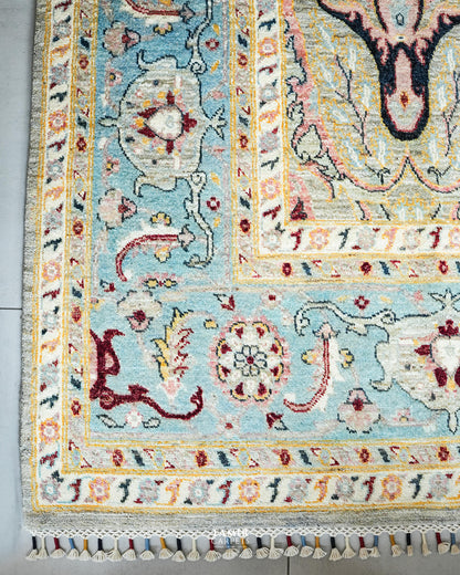 Bidjaar Afghan handmade vegetable-dyed organic handspun wool rug, 10x14 ft