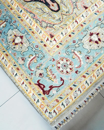 Bidjaar Afghan handmade vegetable-dyed organic handspun wool rug, 10x14 ft