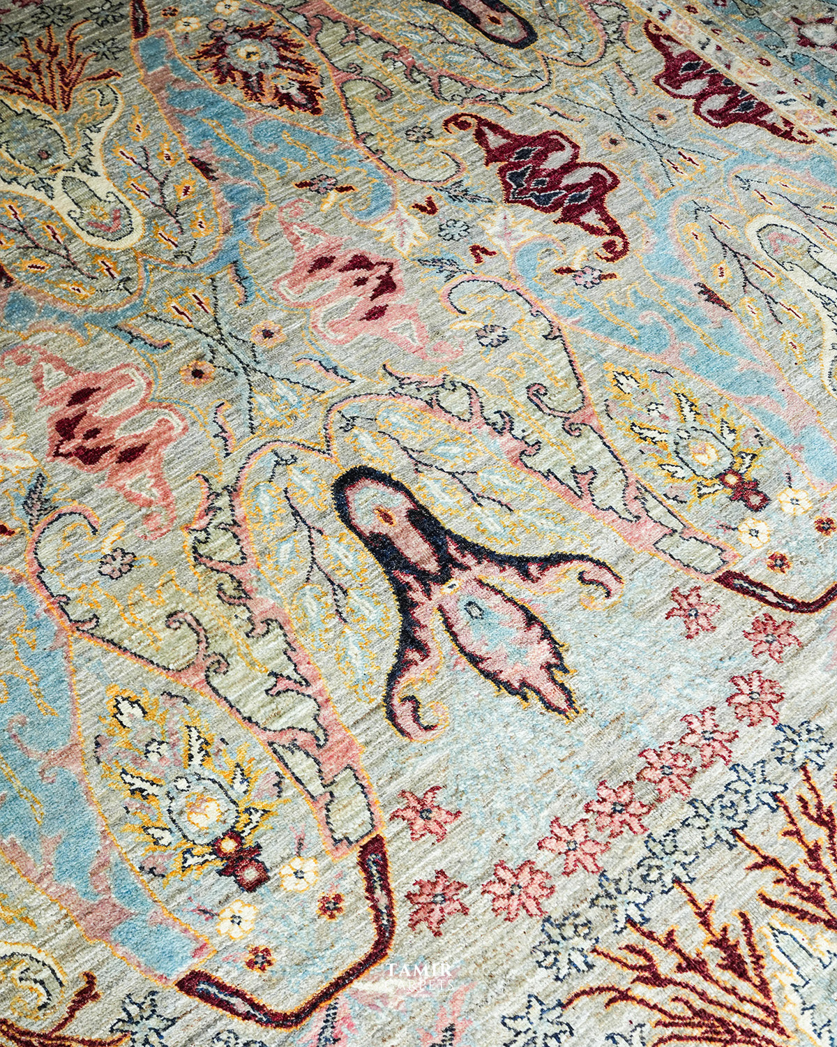 Bidjaar Afghan handmade vegetable-dyed organic handspun wool rug, 10x14 ft