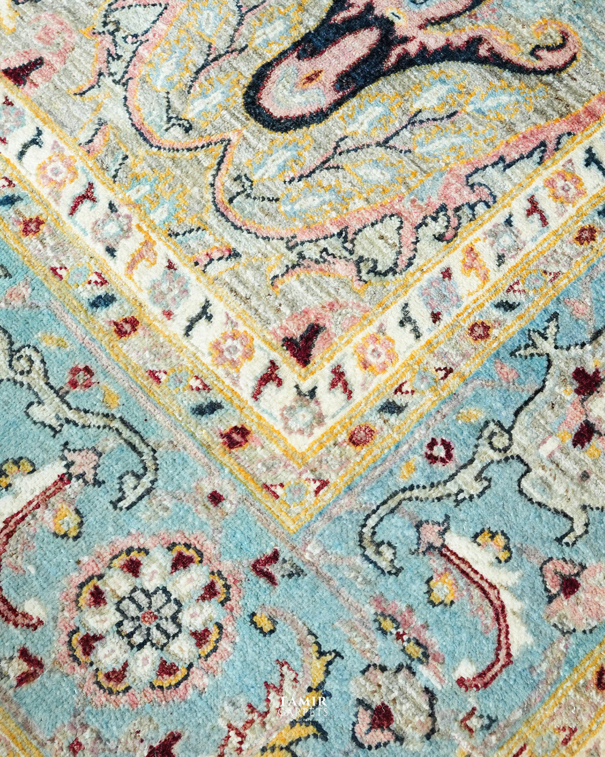 Bidjaar Afghan handmade vegetable-dyed organic handspun wool rug, 10x14 ft