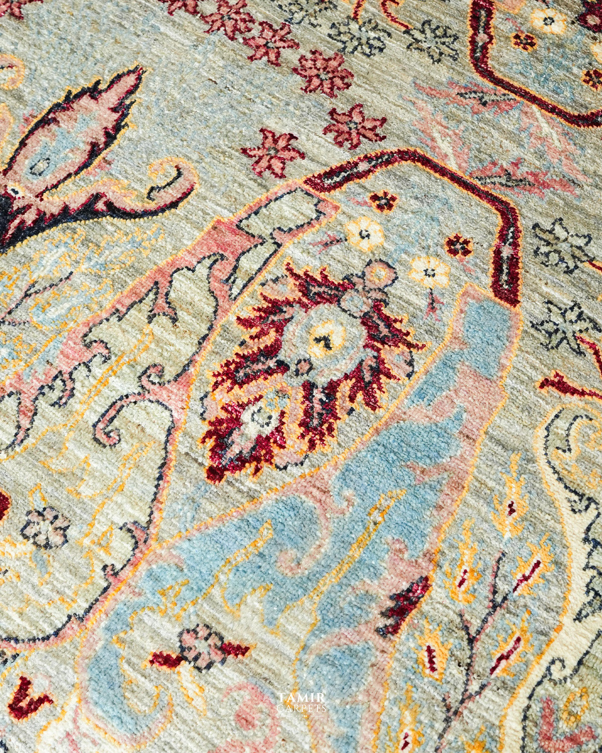 Bidjaar Afghan handmade vegetable-dyed organic handspun wool rug, 10x14 ft