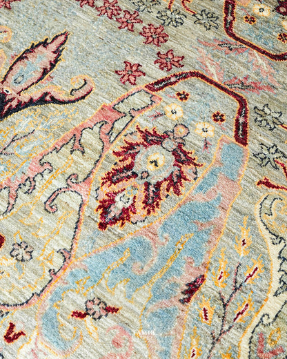 Bidjaar Afghan handmade vegetable-dyed organic handspun wool rug, 10x14 ft