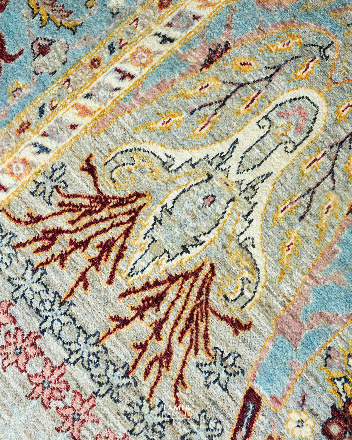 Bidjaar Afghan handmade vegetable-dyed organic handspun wool rug, 10x14 ft