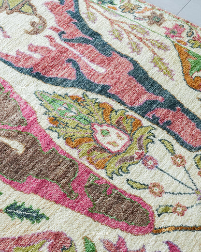 Bidjaar rug organic dyed handspun wool pile texture close-up