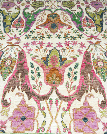 Bidjaar 9x12 rug double knotted weave detail with fringe end