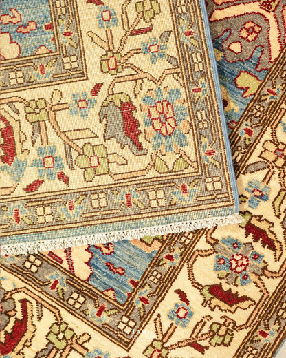 Back of the Sultanabad rug showing the hand-knotted weave